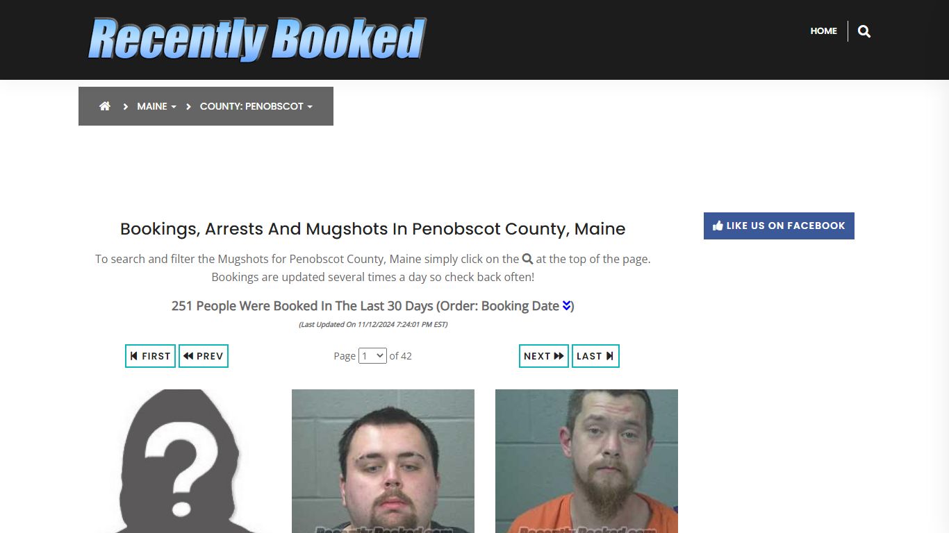 Bookings, Arrests and Mugshots in Penobscot County, Maine - Recently Booked