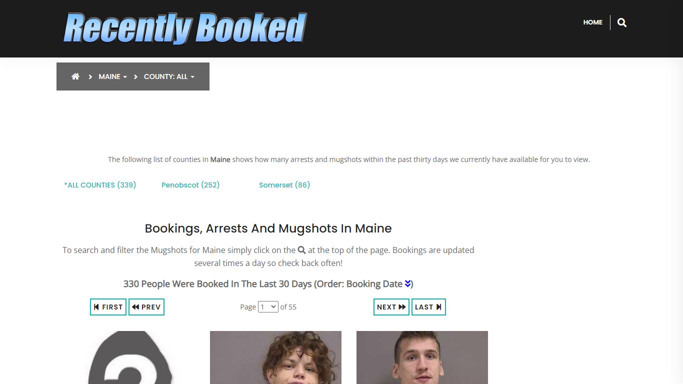 Bookings, Arrests and Mugshots in Maine - Recently Booked